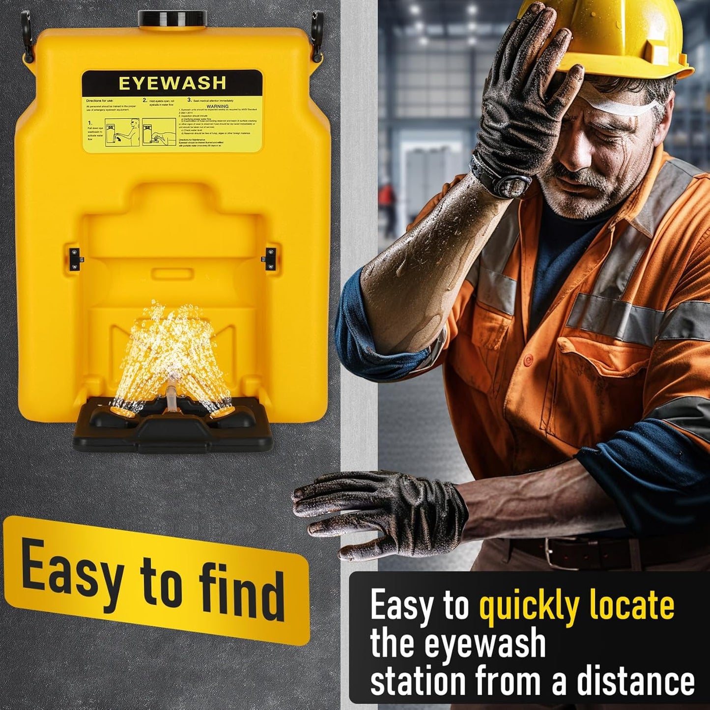 Portable Eyewash Station - 15 Gallon