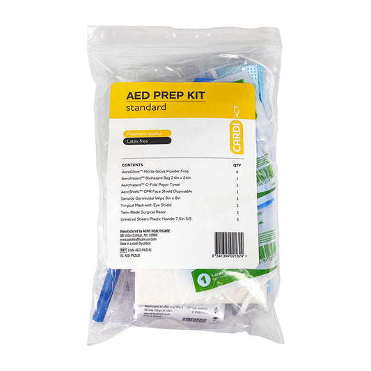 CardiAct™ AED Prep Kit in Plastic Bag - Box of 100