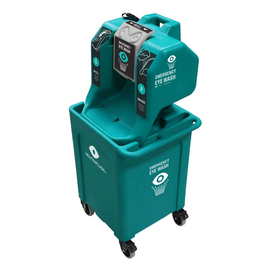Heavy Duty Portable Gravity Fed Eyewash Station w/ Drain Cart - 16 Gallon